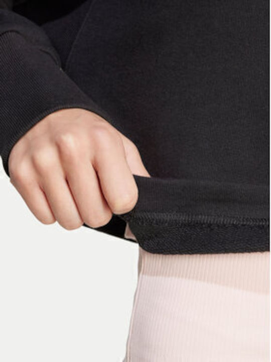 French Terry Cropped Women's Sweatshirt Black