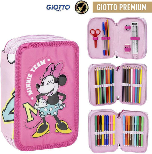 Minnie Mouse Federmäppchen mit 3 Fächern Fuchsie