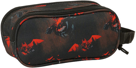 Batman Pencil Case with 2 Compartments Black