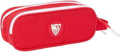 Sevilla Fútbol Club Fabric Red Pencil Case with 2 Compartments