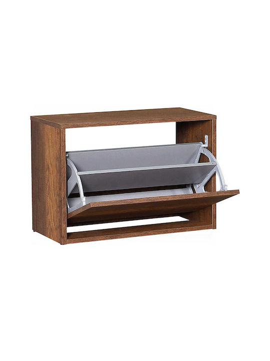 Step Wooden Shoe Organizer Walnut 60x30x42cm