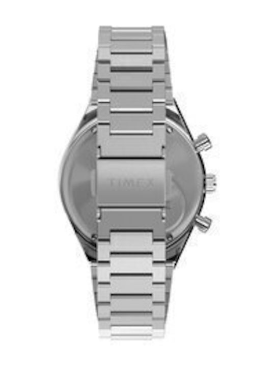 Timex Men's Watch 40mm Chronograph Battery with Silver Metal Bracelet