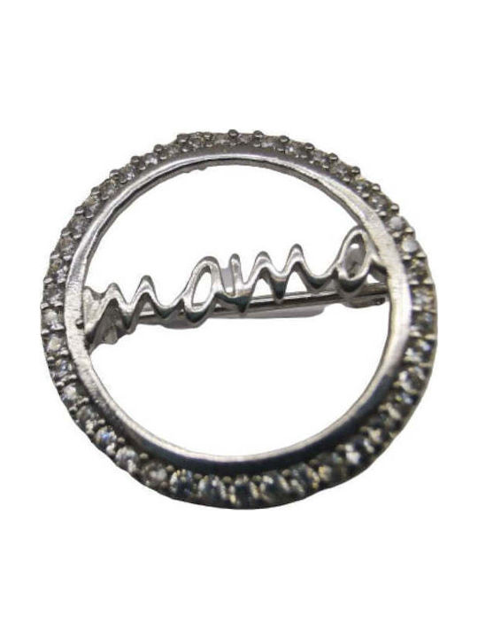 925 Silber Mutter Brosche Zirkonia