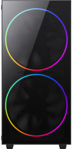 GameMax Black Hole Gaming Midi Tower Κουτί Υπολογιστή με Πλαϊνό Παράθυρο και RGB Φωτισμό Μαύρο