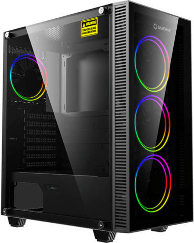 GameMax Draco XD Gaming Midi Tower Κουτί Υπολογιστή με Πλαϊνό Παράθυρο και RGB Φωτισμό Μαύρο