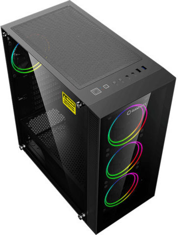 GameMax Draco XD Gaming Midi Tower Κουτί Υπολογιστή με Πλαϊνό Παράθυρο και RGB Φωτισμό Μαύρο