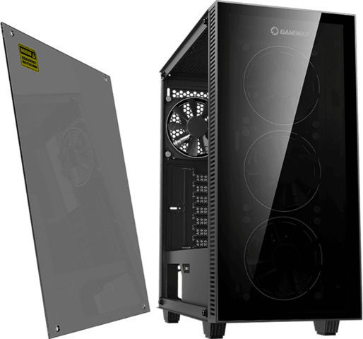GameMax Draco XD Gaming Midi Tower Κουτί Υπολογιστή με Πλαϊνό Παράθυρο και RGB Φωτισμό Μαύρο