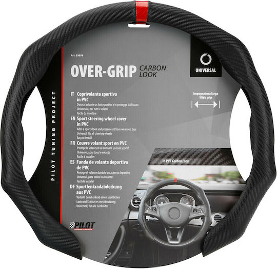 Lampa Car Steering Wheel Cover Microfiber Black with Black Stitching