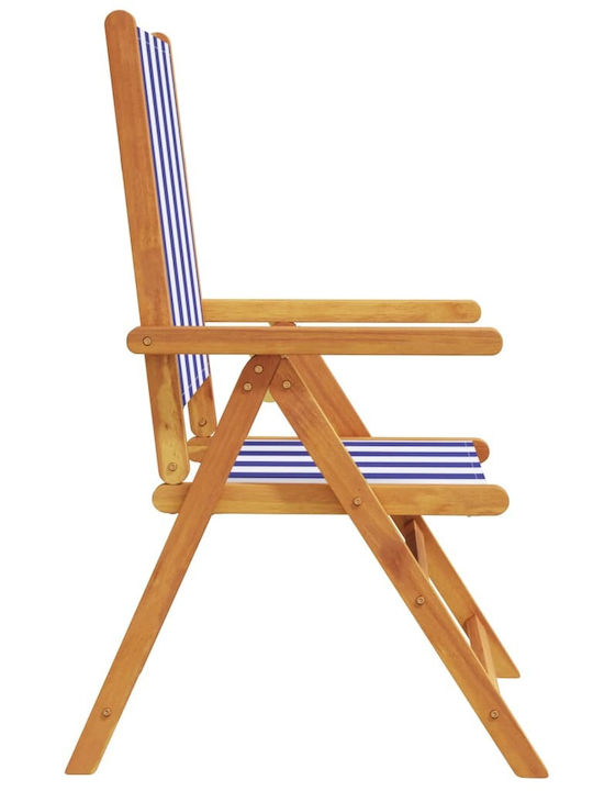 Outdoor Chair Wooden Blue with Cushion 4pcs 48x40x109cm