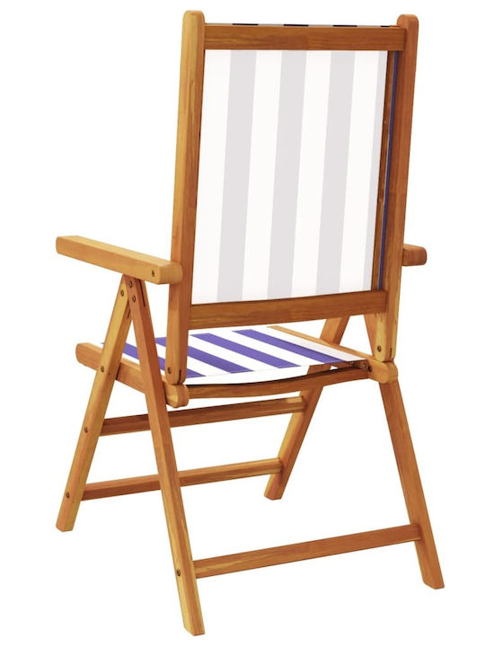Outdoor Chair Wooden Blue with Cushion 4pcs 48x40x109cm