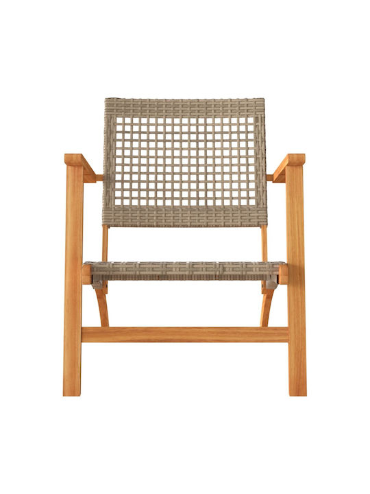 Outdoor Chair Rattan Beige 2pcs 54x40x76cm