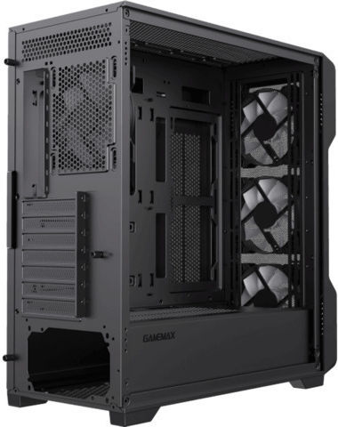 GameMax Siege Gaming Full Tower Computer Case with Window Panel and RGB Lighting Black
