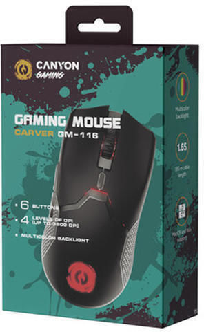 Canyon GM-116 RGB Gaming Ποντίκι 3600 DPI Μαύρο