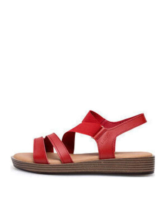 Flache Sandalen für Damen in Rot Farbe
