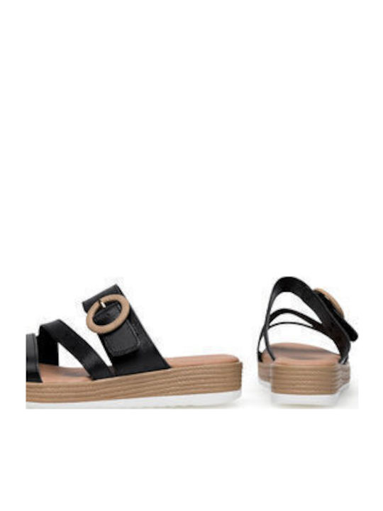 Flache Sandalen für Damen in Schwarz Farbe