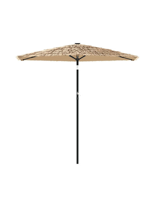 Round Metal Brown Parasol Φ2.13xH2.13m