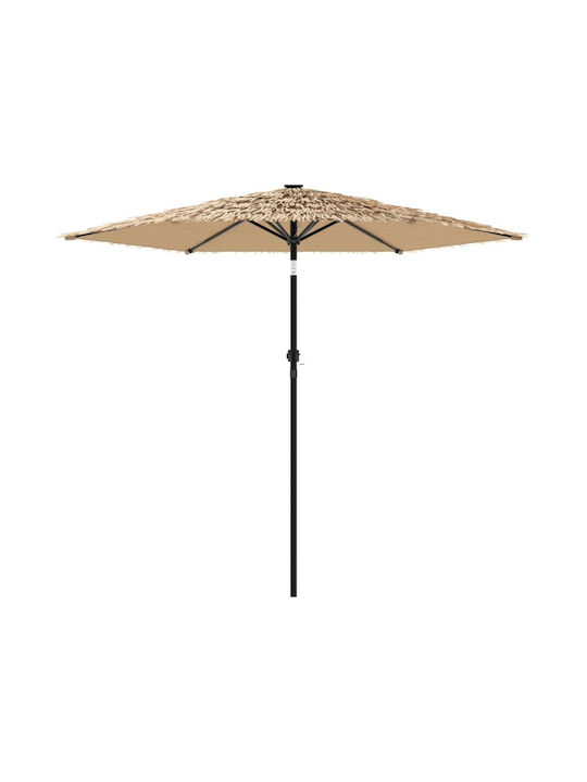 Round Metal Brown Parasol Φ2.13xH2.13m