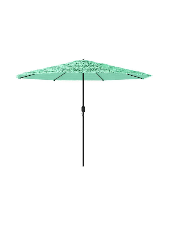 Circular Garden Parasol Metal Green Diameter 2.48xHeight 2.48m