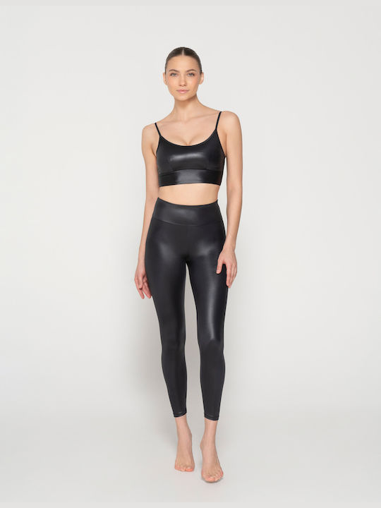 Luna Women's Training Legging Shiny & Push Up Black