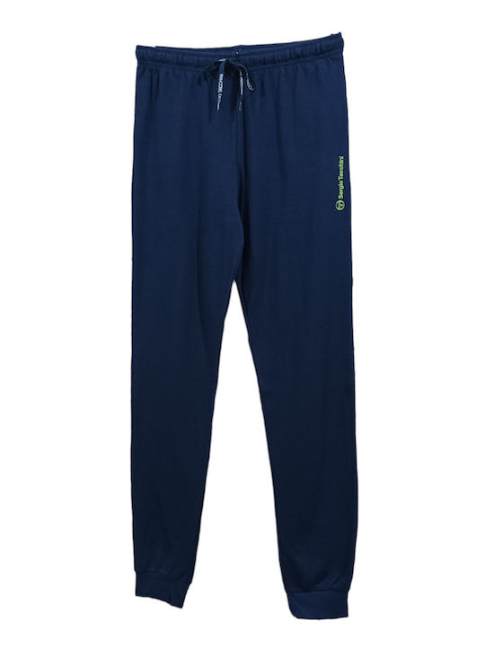 Sergio Tacchini Men's Winter Cotton Pajamas Set Navy Blue