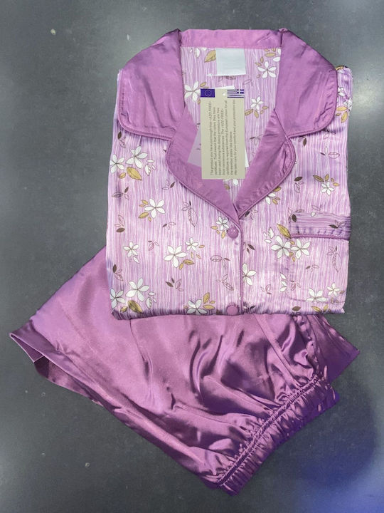 Lydia Creations De vară Set Pijamale pentru Femei Satin Mărul putred