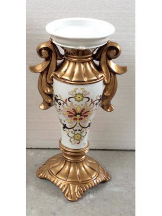 Candle Holder Porcelain in Gold Color 15x24.5x9.5cm 1pcs