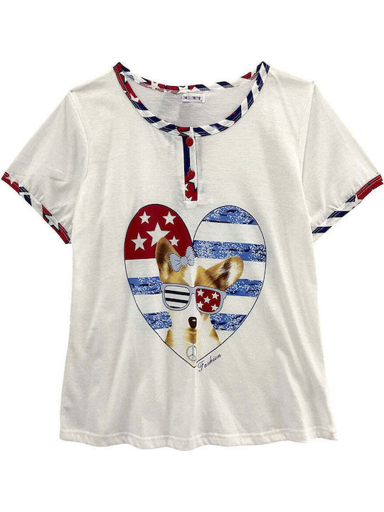 Set de pijama din bumbac pentru femei cu mâneci scurte și pantaloni scurți Gp-128