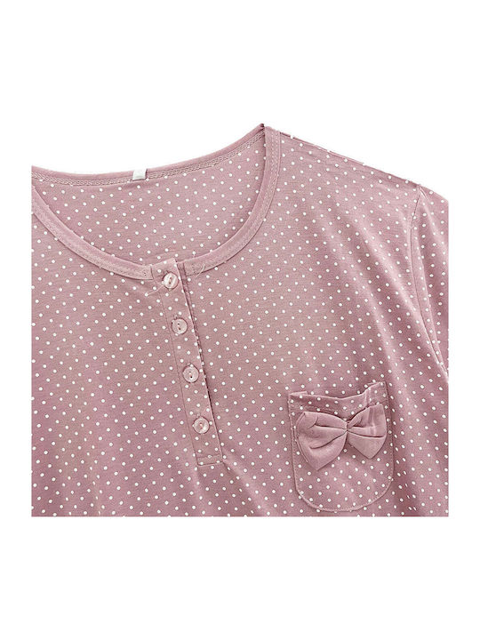 Women's Pyjama Set Summer Short Sleeve Long Pants Polka Dot Gp-178