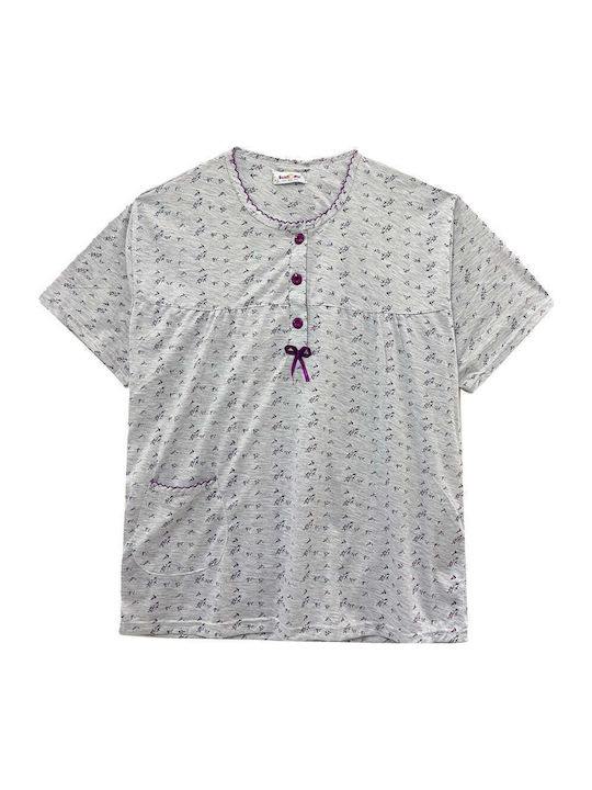 Women's Summer Cotton Pyjama Set Large Sizes Short Sleeve Bermuda Gp-13298