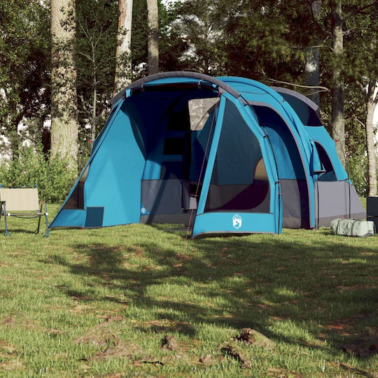 4-Person Waterproof Blue Tunnel Camping Tent