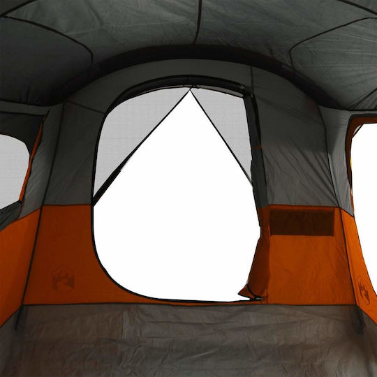 vidaXL Camping Tent Tunnel Orange For 8 People