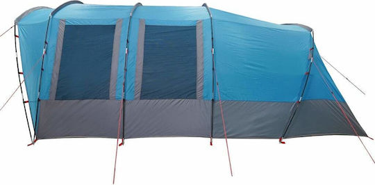 vidaXL Camping Tent Tunnel Blue For 8 People