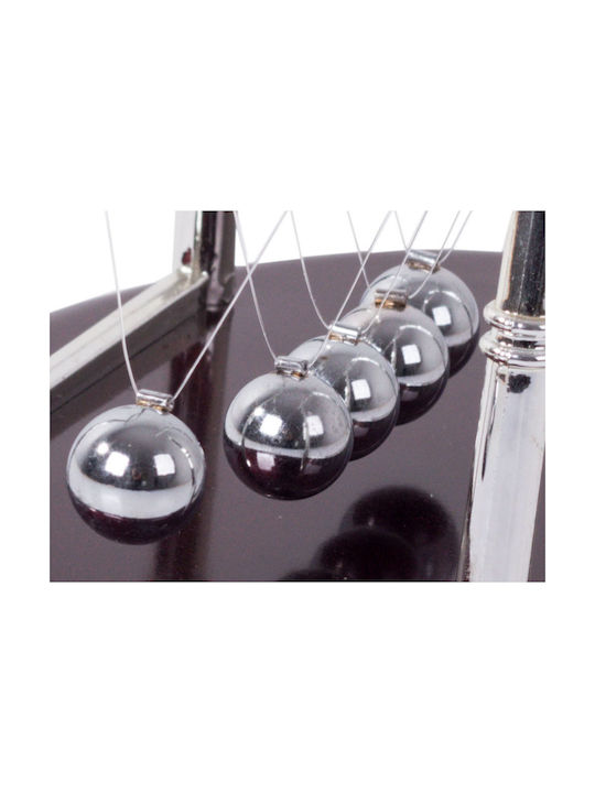 Newton Cradle Carousel Decorative Office Hourglass Made of Metal 18x11x14cm in Silver Colour Newton's Pendulum XL