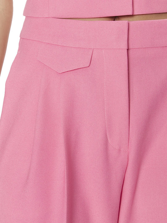 Hugo Boss Women's Fabric Trousers in Relaxed Fit PINK