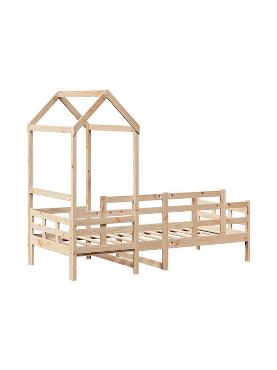 Kinderbett Einzeln Beige für Matratze 80x200cm