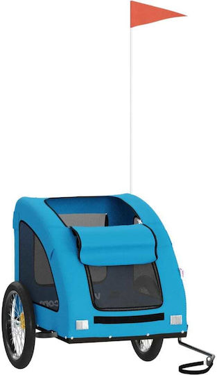 Vidaxl Pet Bicycle Trailer Blue Oxford Fabric Iron Blue