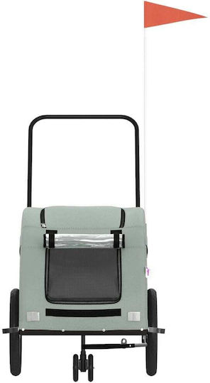 Vidaxl Pet Bicycle Trailer Gray Oxford Fabric Iron Gray