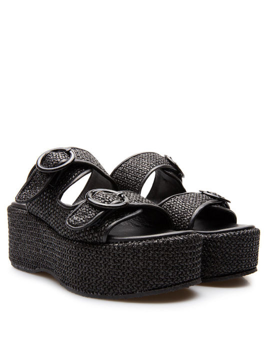 Labrini Women's Platform Wedge Sandals Black