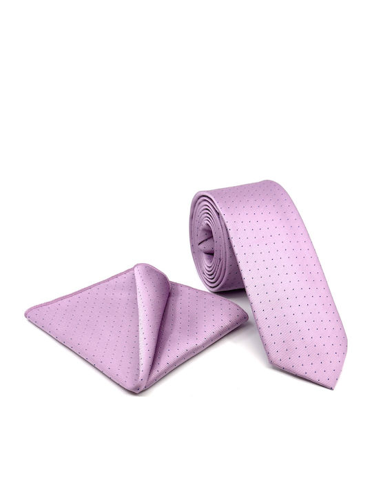 Legend Accessories Μαντηλακι Set de Cravată pentru Bărbați Tipărit în Culorea Roz