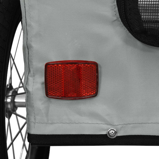 Vidaxl Pet Bicycle Trailer Gray Oxford Fabric Iron Gray