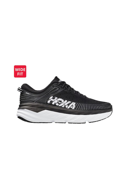 Hoka Bondi 7 Wide Γυναικεία Αθλητικά Παπούτσια Running Μαύρα