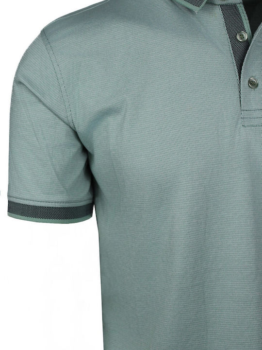 E.T. Men's Short Sleeve Blouse Polo Green