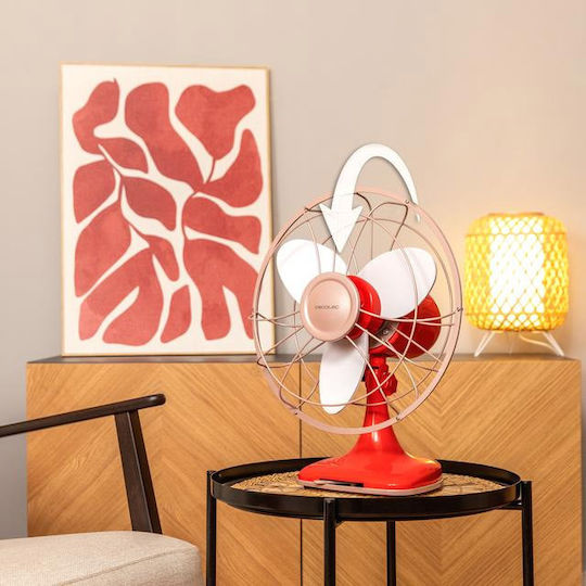 Cecotec Energysilence 1090 Retrodesk Tischgerät Ventilator 40W Lüfterdurchmesser 30cm Rote