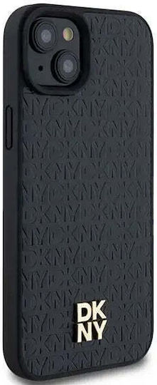 Dkny Husă din piele PU cu model repetat și logo Magsafe pentru iPhone 15 Plus, negru