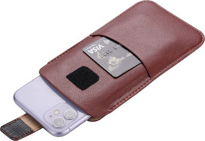 Techsuit Belt Phone Case Bpc1 From Premium Eco Leather Belt Holder Aprox 6.5 Inch Size M Brown