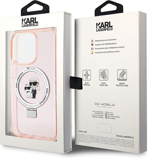 Karl Lagerfeld Karl&Choupettte Umschlag Rückseite Kunststoff Rosa (iPhone 15 Pro Max)
