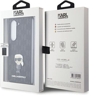 Karl Lagerfeld Saffiano Monogram Ikonik Pin Back Cover Πλαστικό Μαύρο (Galaxy Z Fold5)