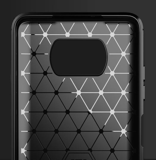 Powertech Umschlag Rückseite Silikon Schwarz (Galaxy A72)