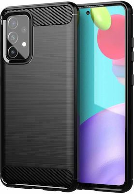 Powertech Carbon Silicone Back Cover Black (Galaxy A72)