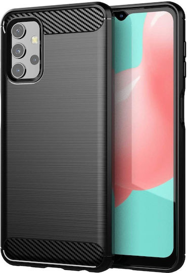 Powertech Umschlag Rückseite Silikon Schwarz (Galaxy A72)